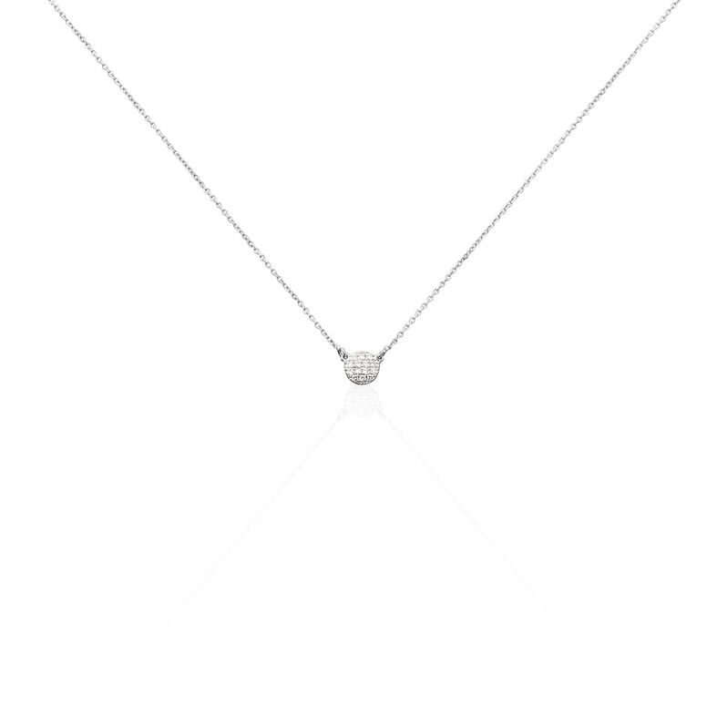 Damen Collier Weißgold 375 Diamant 0,07ct Ball Alias 0,46mm - Halsketten Damen | OROVIVO