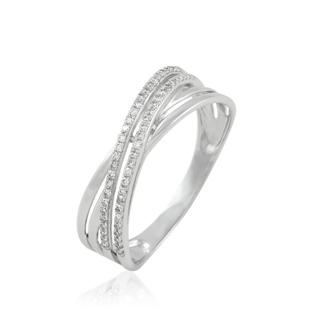 Bague Julianne Or Blanc Diamant Divers - Spannringe Damen | OROVIVO