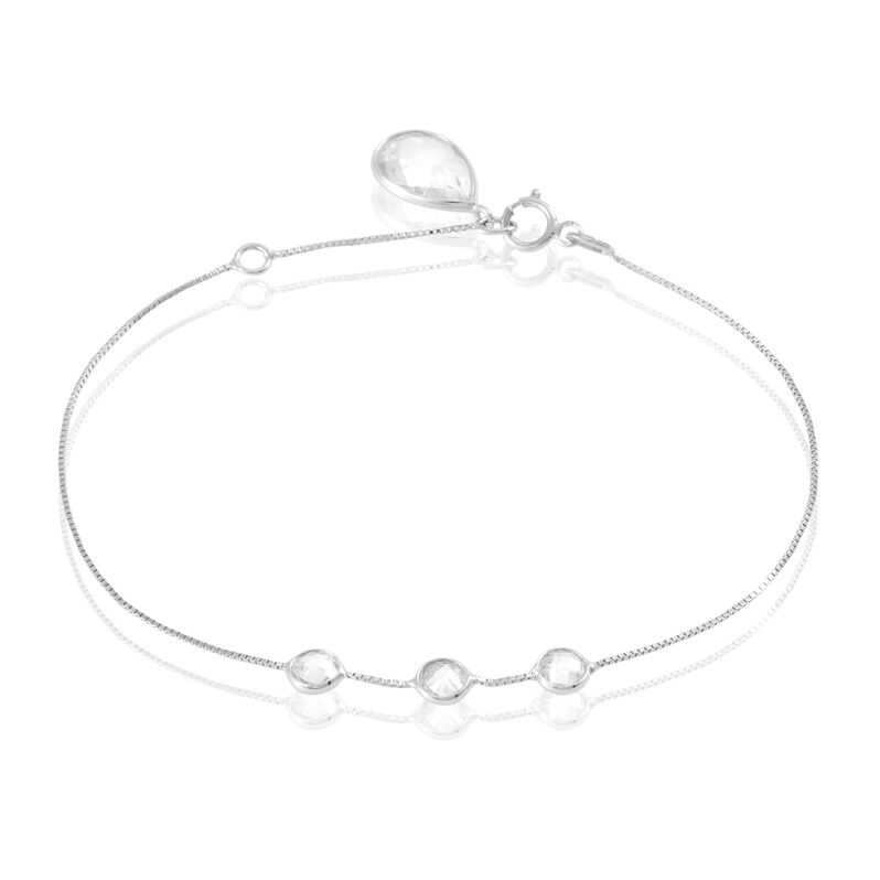 Bracelet Santhiyaae Or Blanc Oxyde De Zirconium - Spannringe Damen | OROVIVO