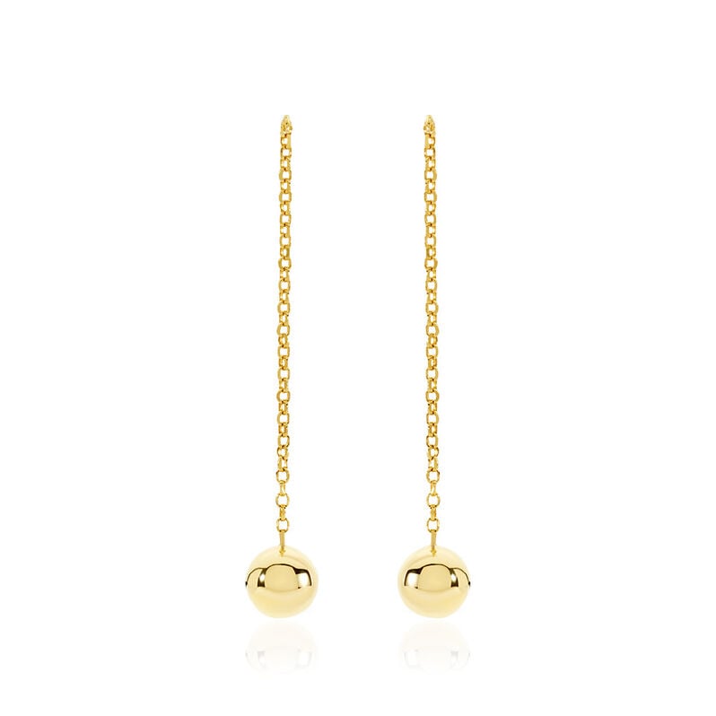 JULE Damen Ohrringe Lang Silber vergoldet 925 Ball - Ohrringe Damen | OROVIVO