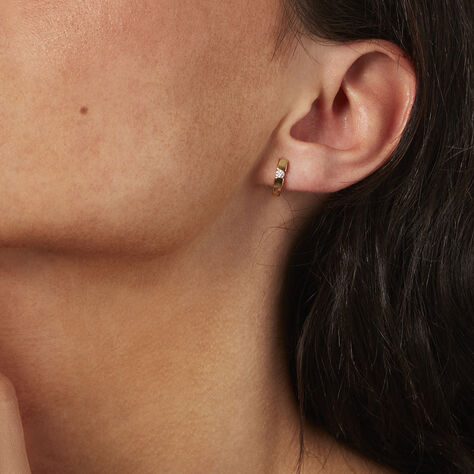 Damen Creolen Gold 375 Diamant 0,1ct - Creolen Damen | OROVIVO