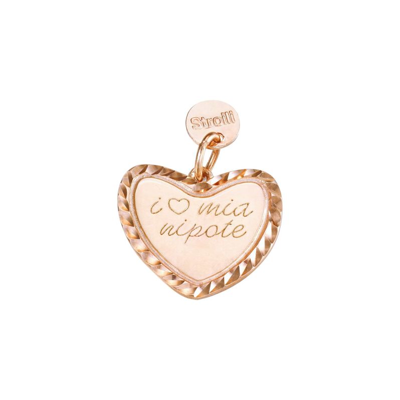 Charm in argento rosato diamantato con incisione - Spannringe Damen | OROVIVO