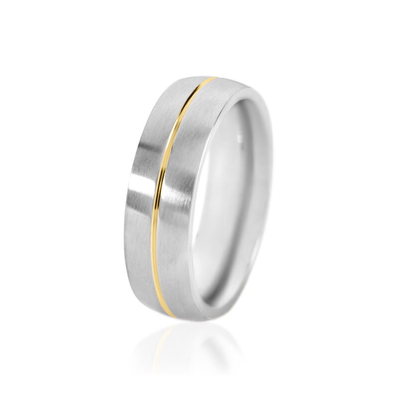 BOND Unisex Ring Edelstahl Bicolor Gold/Silber B 6 mm - Ringe Unisex | OROVIVO