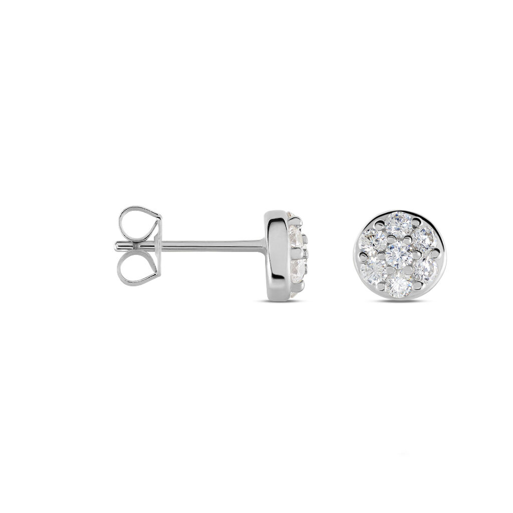 Damen Ohrstecker Silber 925 Zirkonia Wei&szlig; 3,33 ct