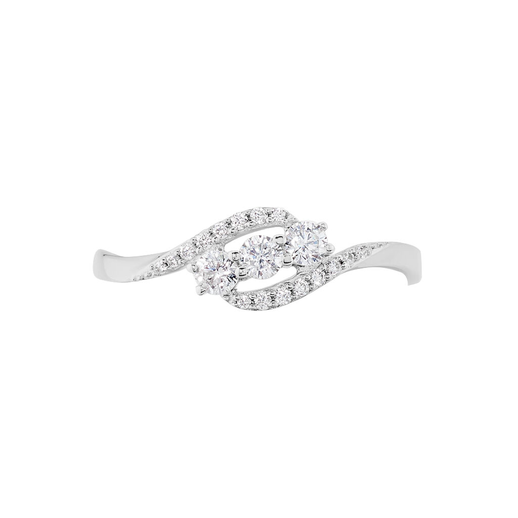 Bague Or Weiss  Et Oxydes - Spannringe Damen | OROVIVO