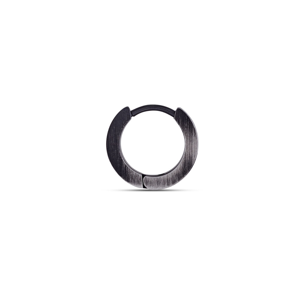 Herren Creolen Edelstahl Schwarz