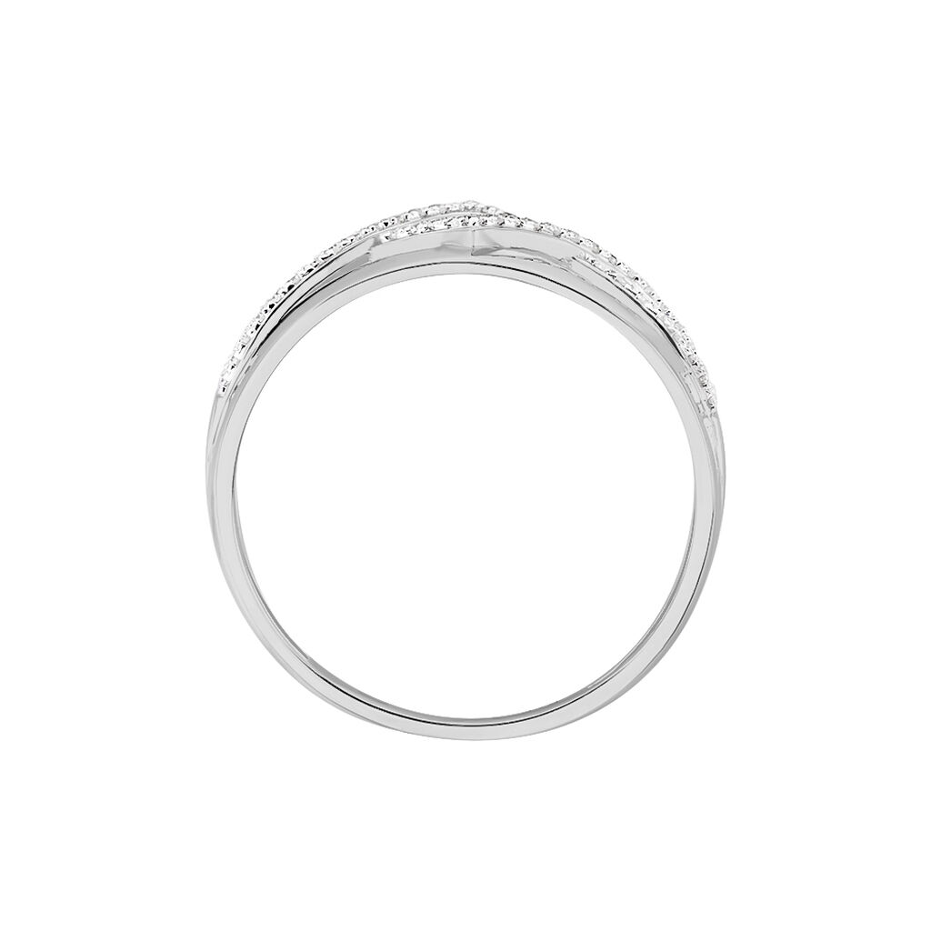 Bague Or Blanc Vagues Diamants - Spannringe Damen | OROVIVO