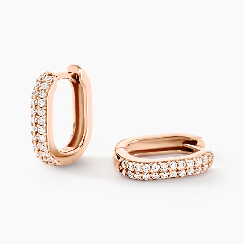 Créoles Qianna Argent Rose Oxyde De Zirconium - Spannringe Damen | OROVIVO
