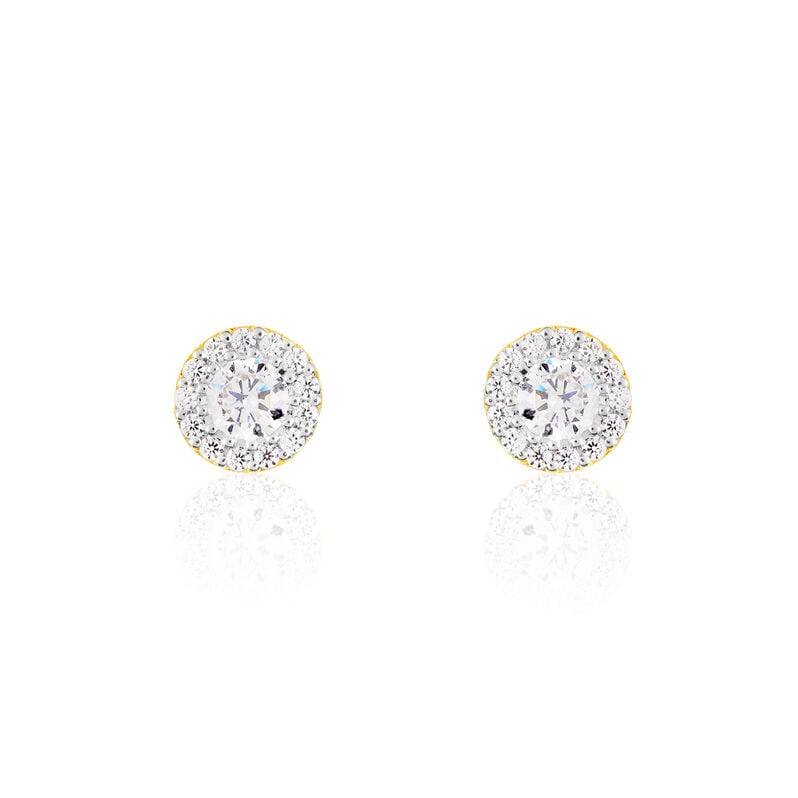 Damen Ohrstecker Gold 375 Zirkonia  - Ohrstecker Damen | OROVIVO