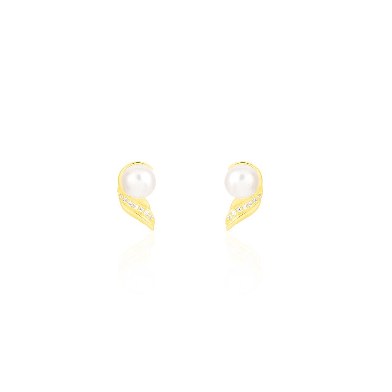 Damen Ohrstecker Gold 375 Zuchtperle Perlmutt Antoinette  - Ohrstecker Damen | OROVIVO