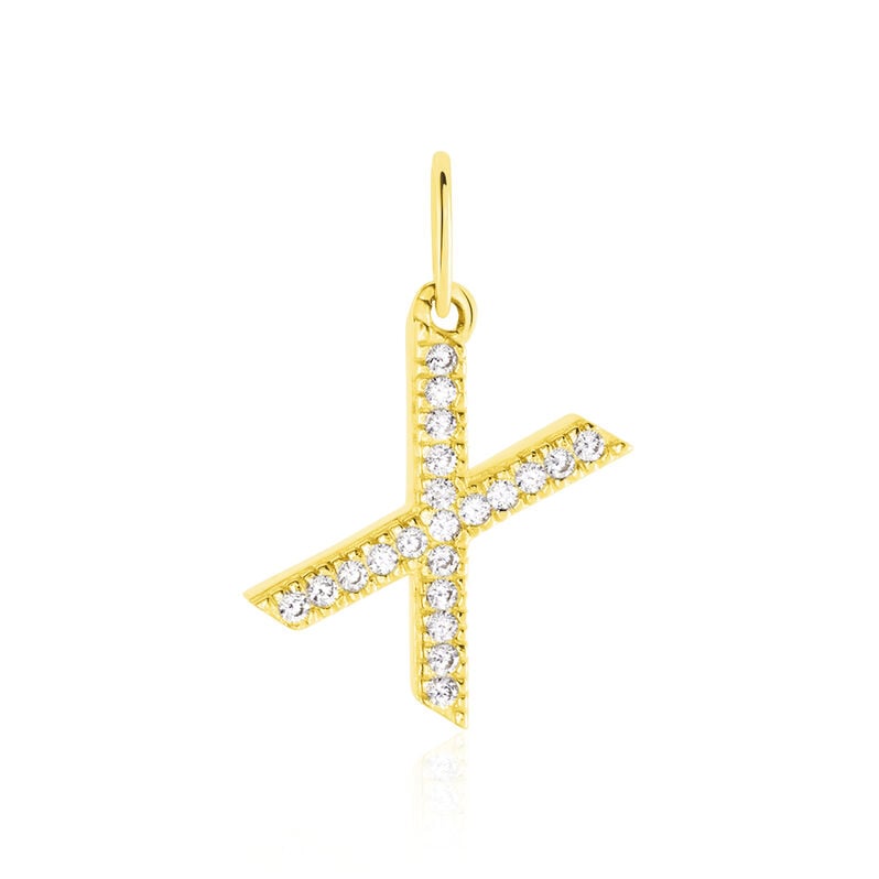 Anhänger Gold 375 Zirkonia Buchstabe X - Schmuckanhänger Familie | OROVIVO
