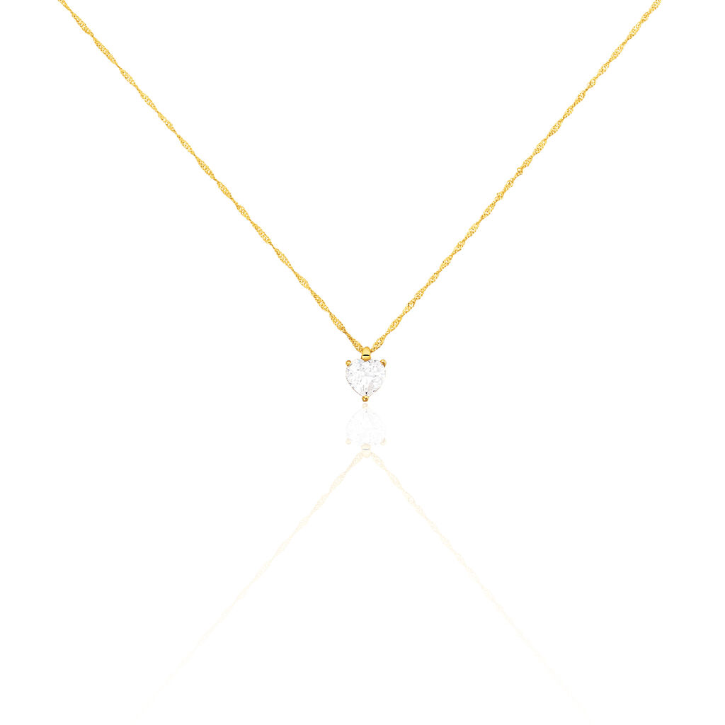 Damen Collier Gold 375 Zirkonia Herz Herz Gold - Halsketten Damen | OROVIVO