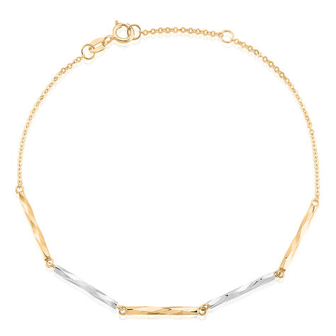 Jutui 2 Damen Armband Gold Bicolor Gelb/Silber 585 (14 Karat) - Armb&auml;nder Damen | OROVIVO