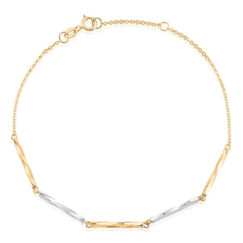 Jutui 2 Damen Armband Gold Bicolor Gelb/Silber 585 (14 Karat) - Armb&auml;nder Damen | OROVIVO