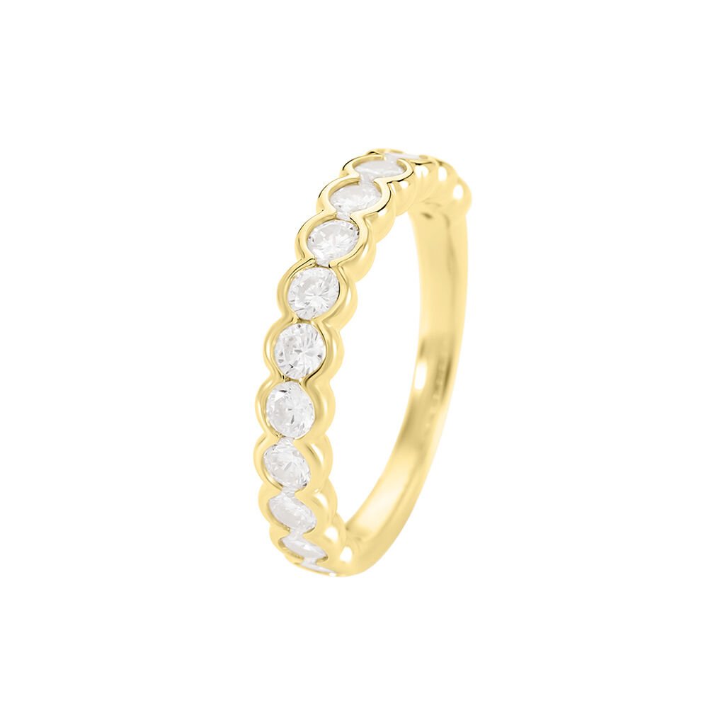 ZARINA Damen Ring Silber vergoldet 925 Zirkonia Weiß 1,84 ct Kreis - Ringe mit Stein Damen | OROVIVO