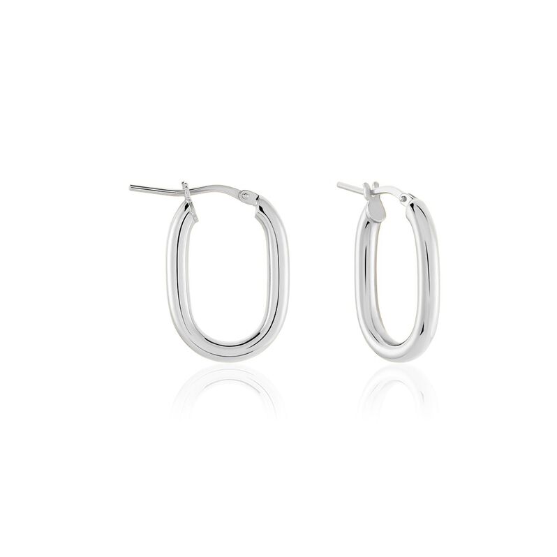 Damen Creolen Silber 925 Luella 18,00mm 14,00mm - Creolen Damen | OROVIVO