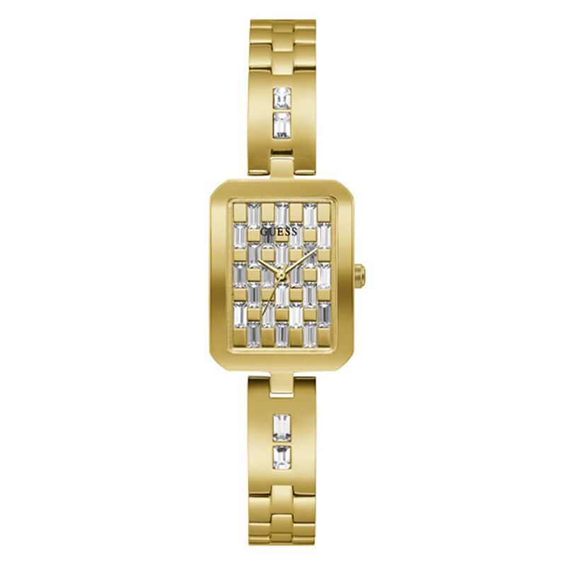 Orologio Guess solo tempo Bauble cinturino e cassa in acciaio oro e cristalli - Spannringe Herren | OROVIVO