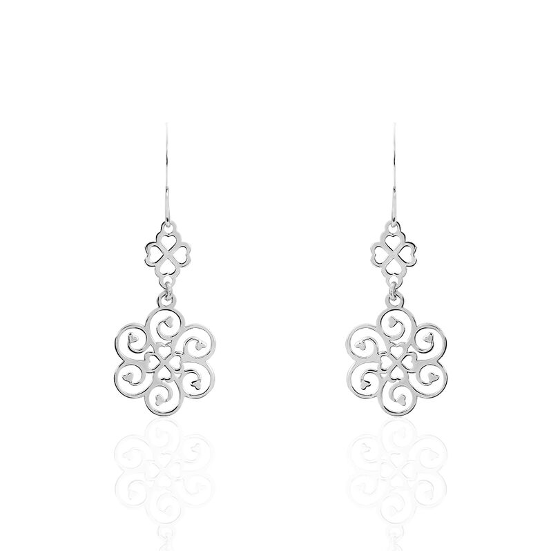 Boucles D'oreilles Pendantes Luor Argent Blanc - Spannringe Damen | OROVIVO