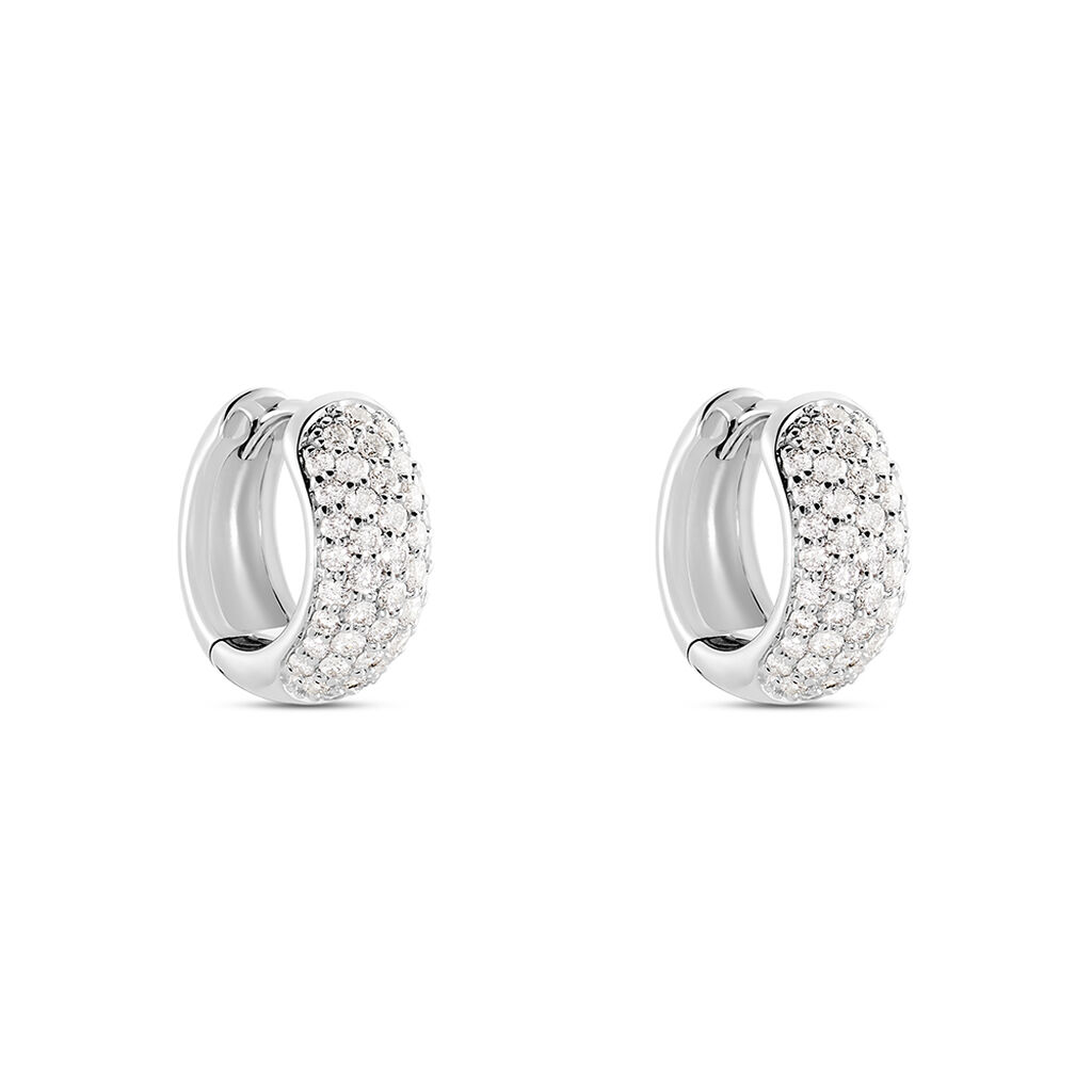 Brandice Damen Creolen Wei&szlig;gold 585 (14 Karat) Diamant Wei&szlig; 0,26 ct