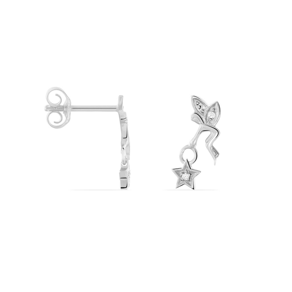 Boucles D'oreilles Pendantes Alison Argent Blanc Pierre De Synthese - Spannringe Damen | OROVIVO