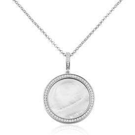 Damen Halskette Silber 925 Zirkonia Perlmutt Iris - Ketten mit Anhänger Damen | OROVIVO