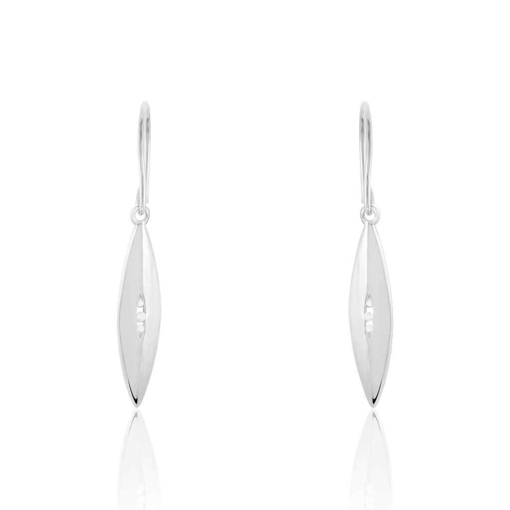 Damen Ohrhänger Lang Silber 925 Diamant 0,01ct  - Ohrhänger Damen | OROVIVO