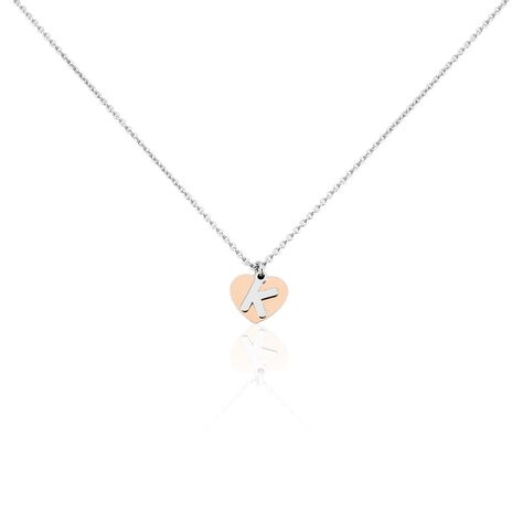 Damen Halskette Silber 925 Bicolor Buchstabe K - Halsketten Damen | OROVIVO