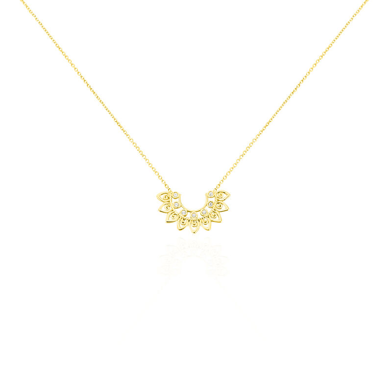 Collier Or Jaune Jasmine Demi Rosace - Spannringe Damen | OROVIVO