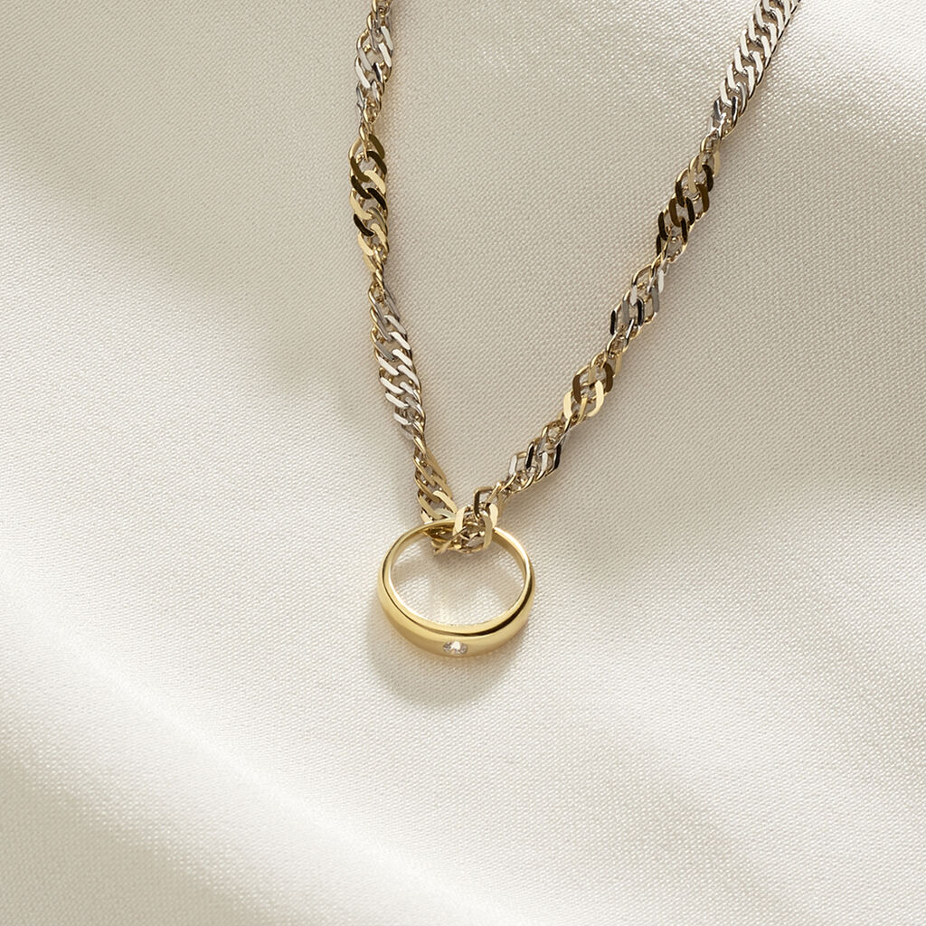 SINGAPUR 7 Damen Kette Gold Bicolor 375 (9 Karat) B 2,9 mm - Halsketten Damen | OROVIVO
