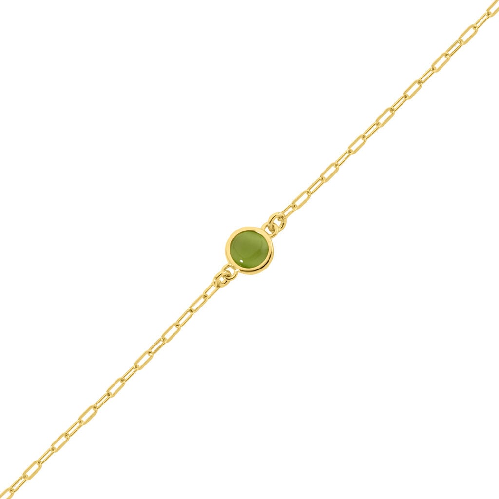 Althea Damen Armband Silber vergoldet 925 Glas Gr&uuml;n 1 ct Kreis B 1,7 mm