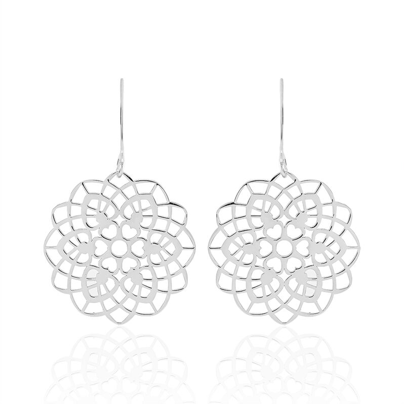 Boucles D'oreilles Pendantes Mina Argent Blanc - Spannringe Damen | OROVIVO