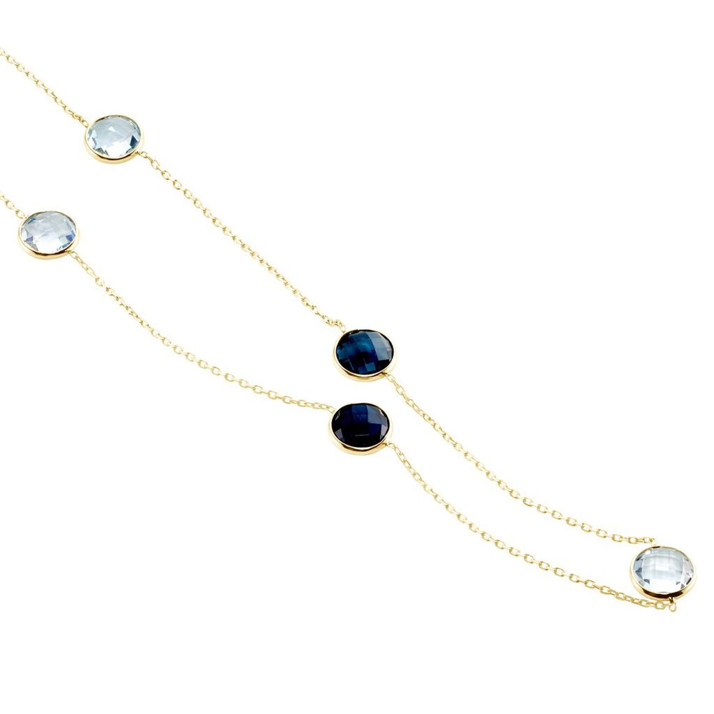 ELLIE Damen Collier Gold 375 (9 Karat) Topas Himmelblau 3,84 ct