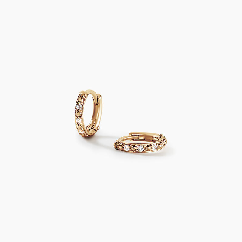 Créoles Plaqué Or Jaune Mimy Oxydes De Zirconium - Spannringe Damen | OROVIVO