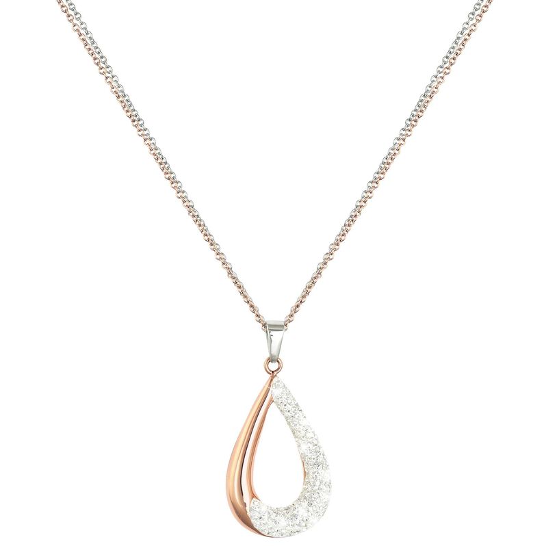 Girocollo goccia in acciaio rosa e glitter - Spannringe Damen | OROVIVO