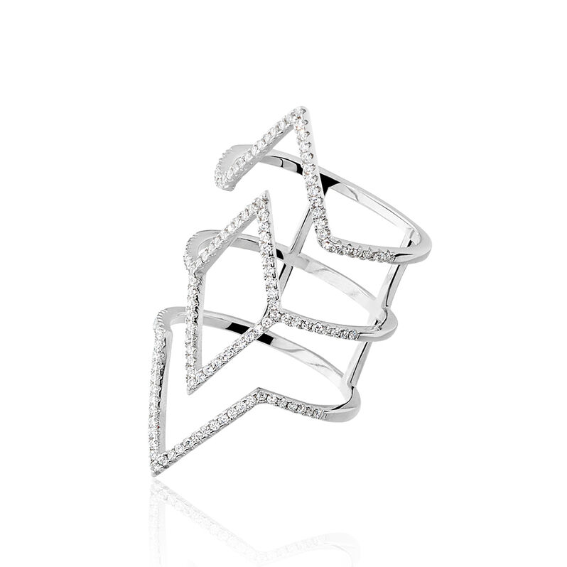 Bague Isalie Argent Blanc Oxyde De Zirconium - Spannringe Damen | OROVIVO