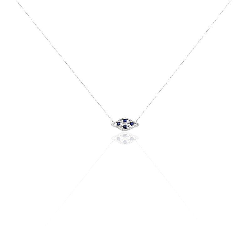 Collier Celhiaae Or Blanc Saphir Diamant - Spannringe Damen | OROVIVO