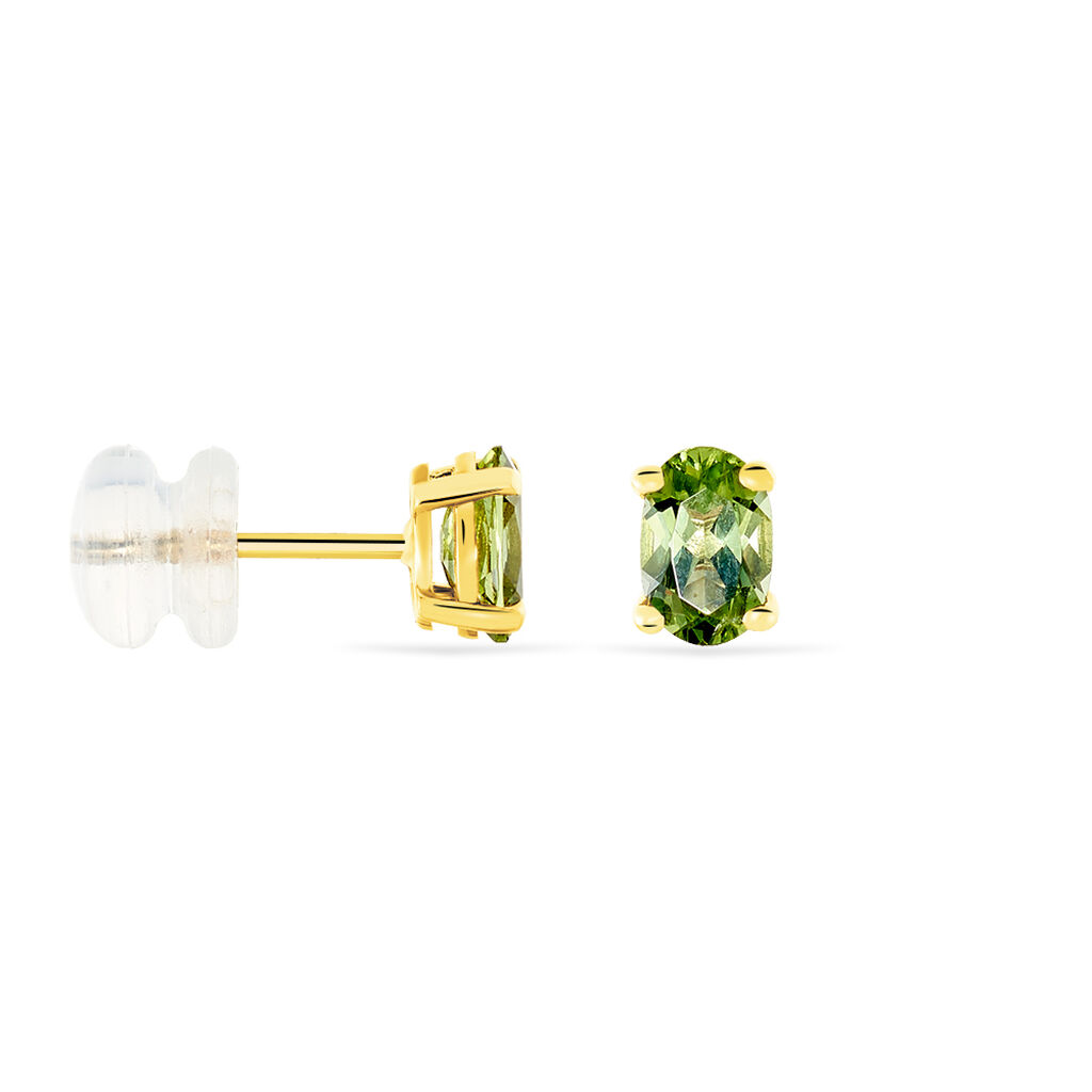 ELENEA Damen Ohrstecker Gold 375 (9 Karat) Peridot Gr&uuml;n 0,94 ct Oval
