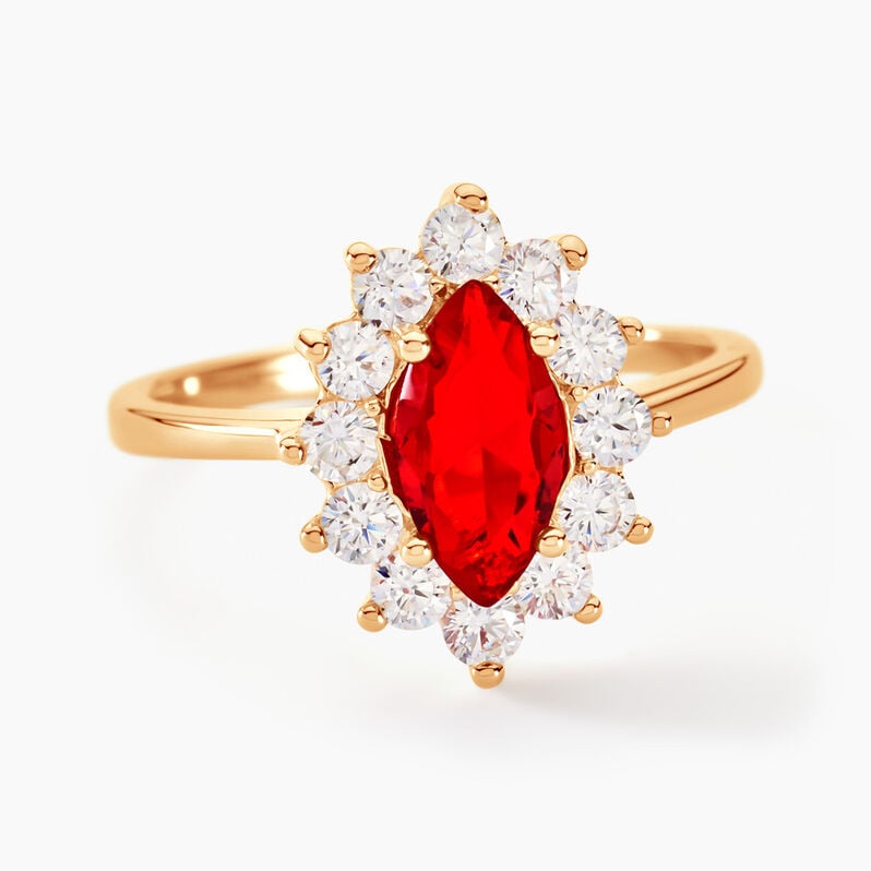 Bague Plaque Or Lisea Entourage Marguerite - Spannringe Damen | OROVIVO