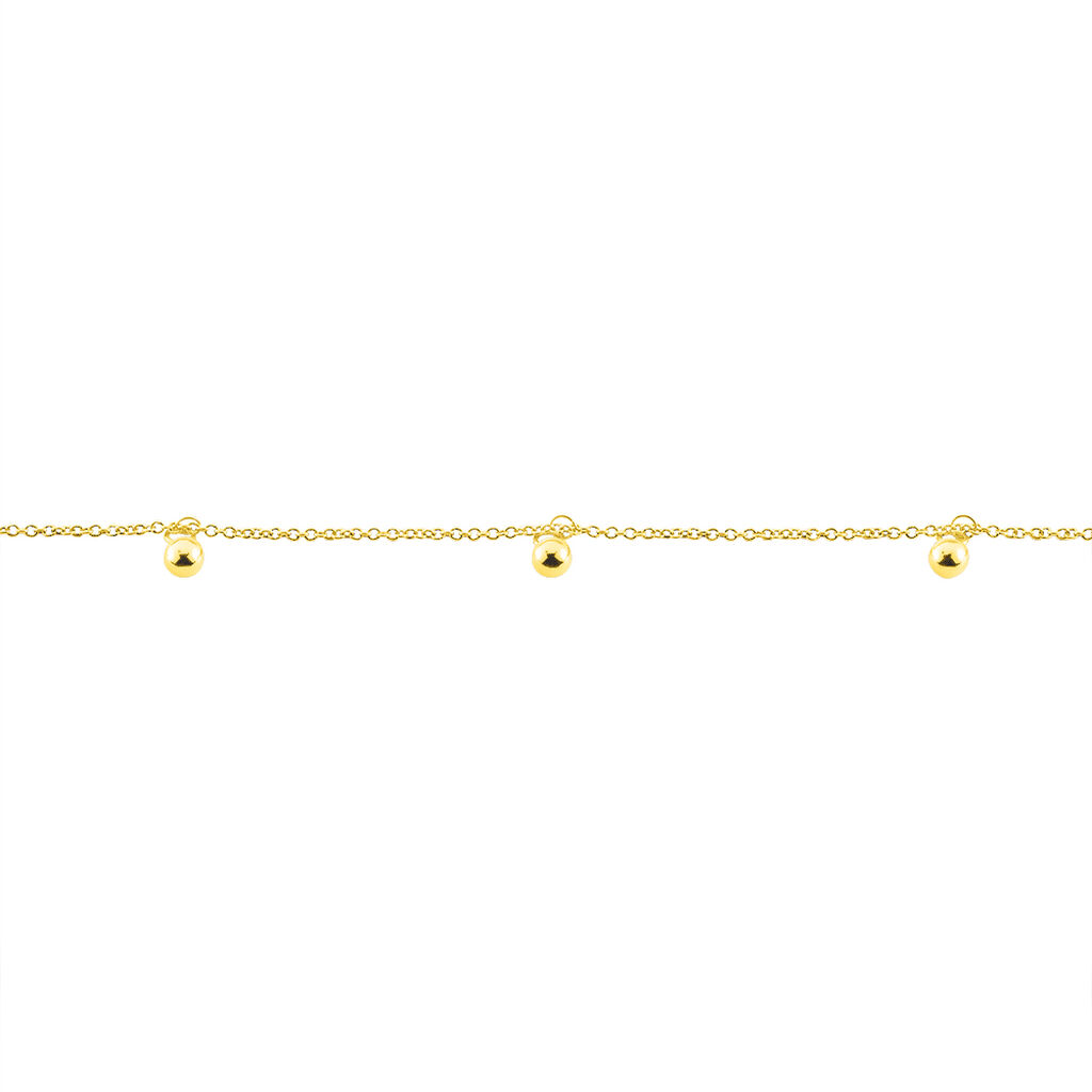 Damen Fu&szlig;kette Gold 375 (9 Karat) Ball B 0,2 mm