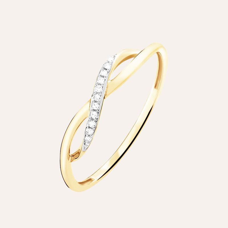 Anello Fascia Sophia Oro Giallo Diamante - Spannringe Damen | OROVIVO