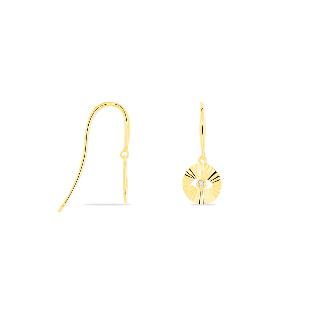 Damen Ohrringe Lang Gold 375 Diamant 0,02ct Kreis Tamara  - Ohrhänger Damen | OROVIVO