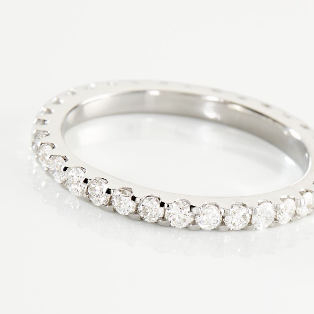 Damen Ring Wei&szlig;gold 750 (18 Karat) Diamant Wei&szlig; 1 ct