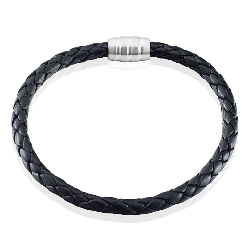 Herren Lederarmband Edelstahl Schwarz - Armbänder Herren | OROVIVO