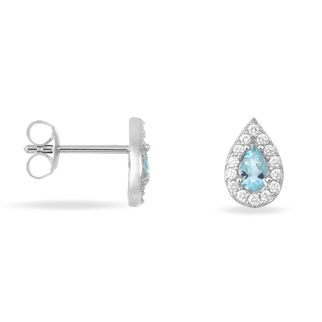 Damen Ohrstecker Silber 925 Zirkonia Blauer Stein - 50170010435R00 •  Orovivo | Dein Online-Juwelier