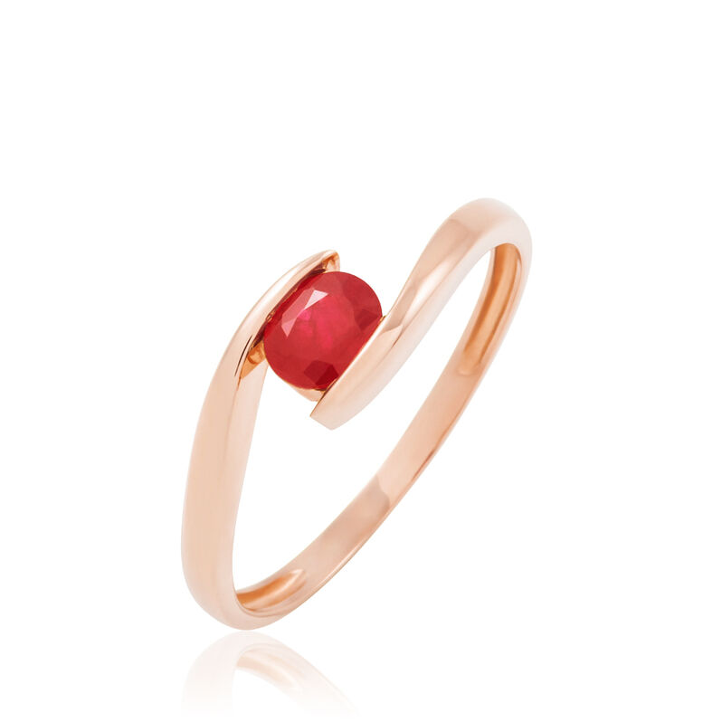 Bague Camilia Or Rose Rubis - Spannringe Damen | OROVIVO