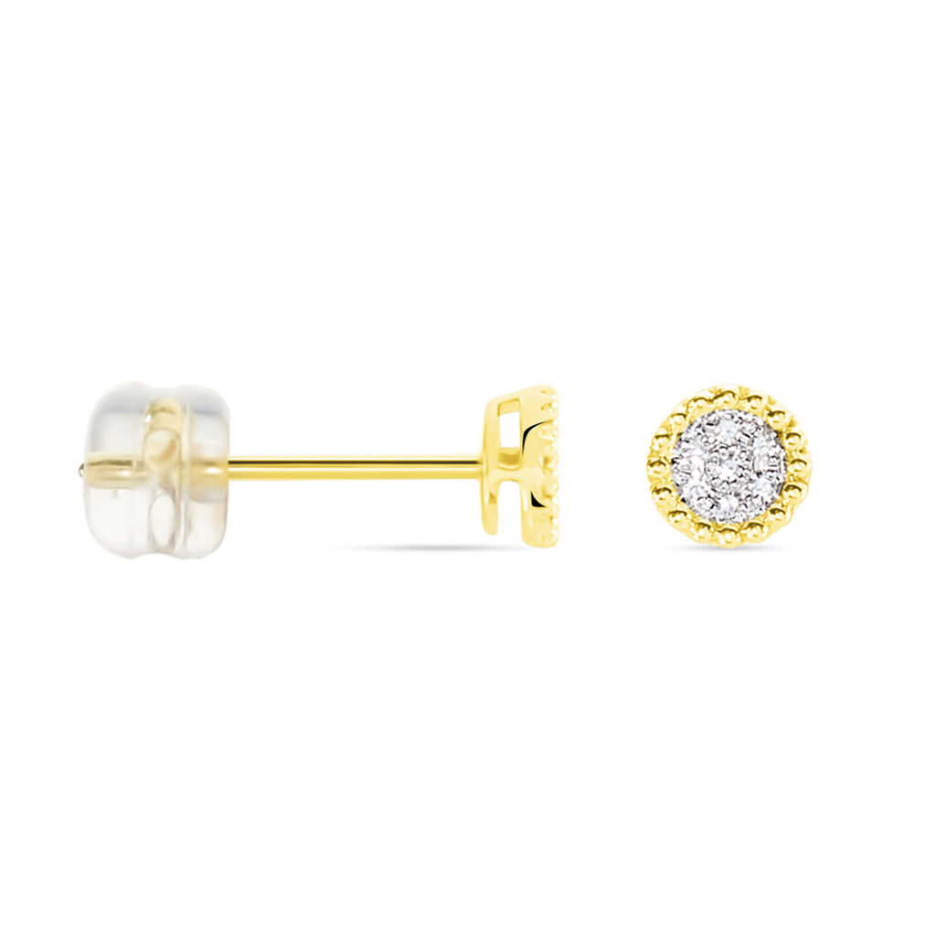 Boucles D'oreilles Puces Or Jaune  Vaina Diamants - Spannringe Damen | OROVIVO