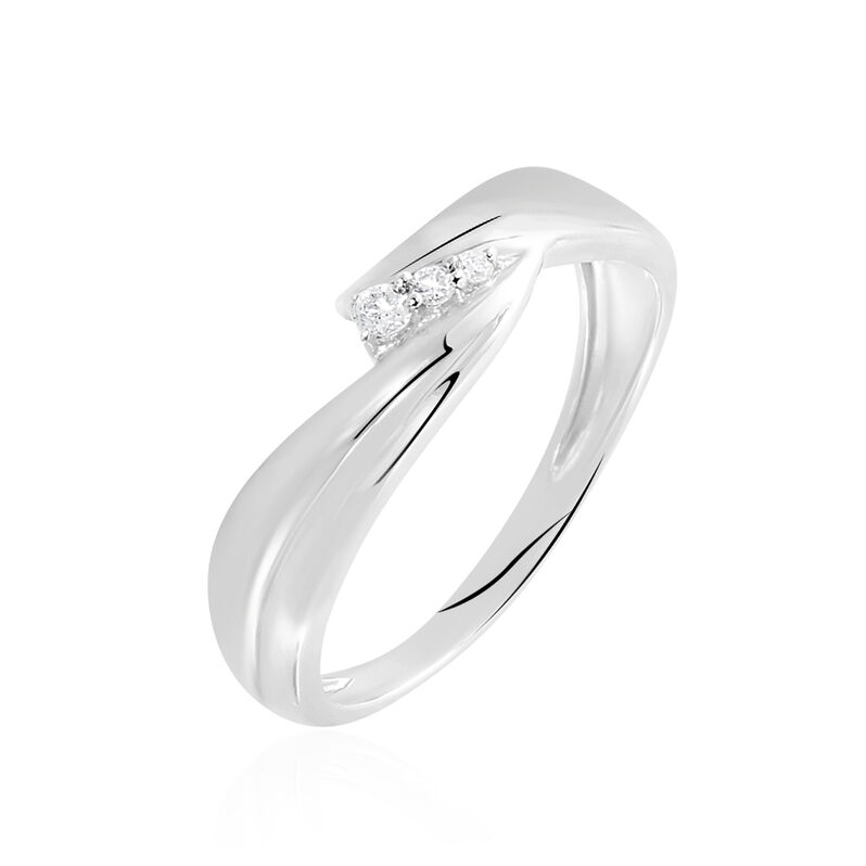 Bague Camellia Or Blanc Diamant - Spannringe Damen | OROVIVO