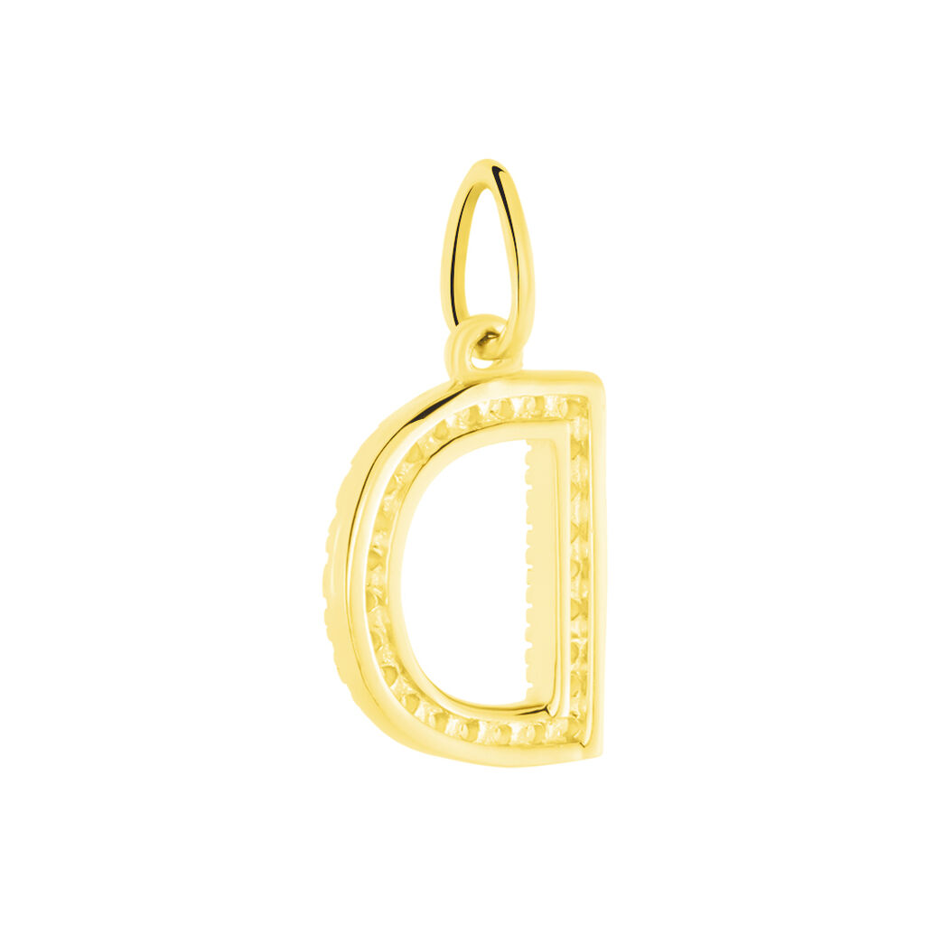 Anhänger Gold 375 Zirkonia Buchstabe D - Schmuckanhänger Familie | OROVIVO