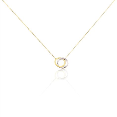 Damen Halskette Gold 375 Bicolor Diamanten 0,074ct - Halsketten Damen | OROVIVO