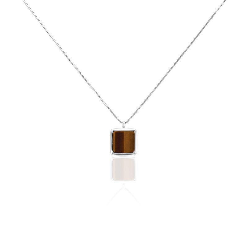 Collier Mani Argent Weiss Oeil De Tigre - Spannringe Herren | OROVIVO